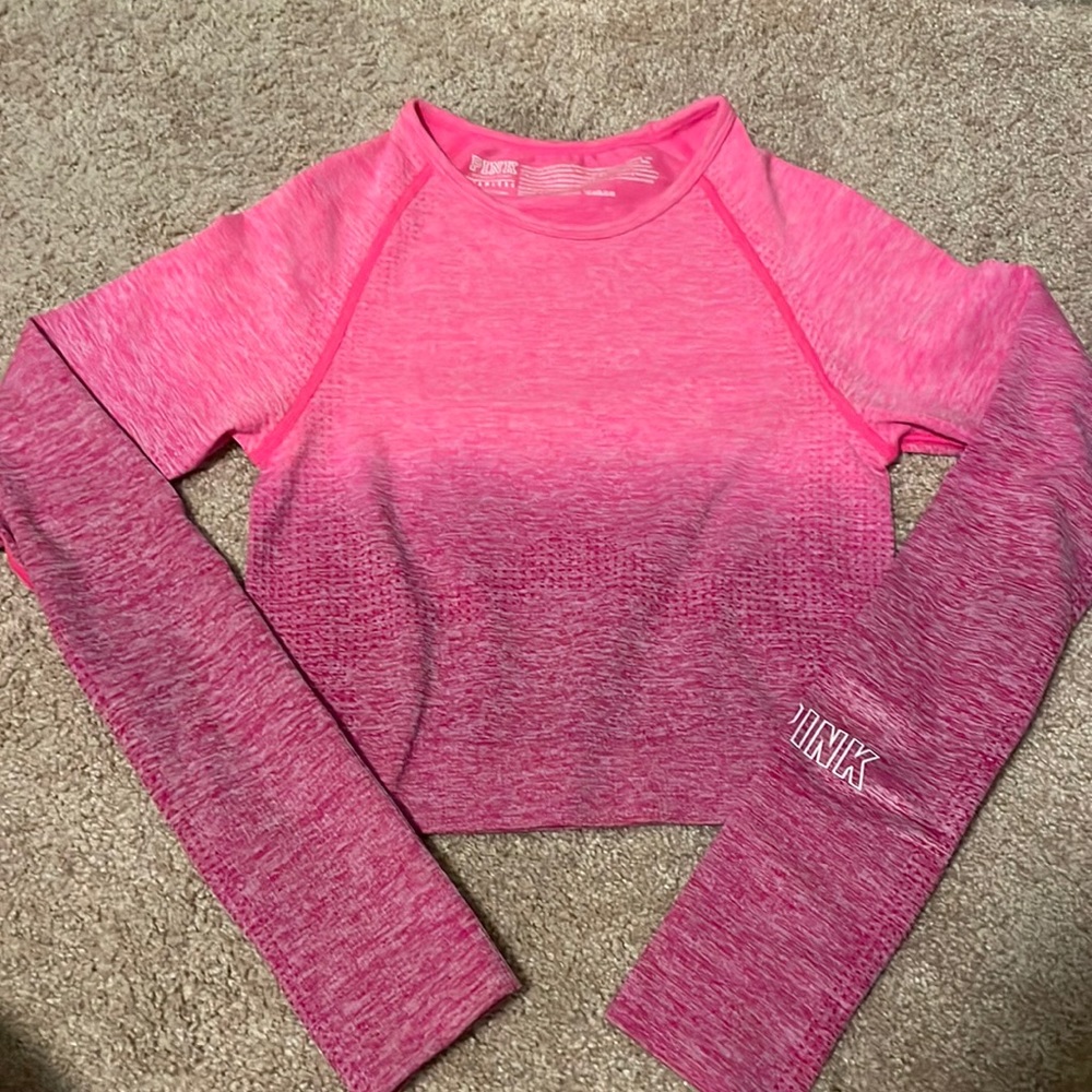 Pink sport ombré crop top